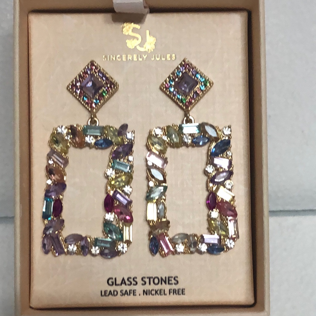 Sincerely Jules Colorful Glass Stone Earrings